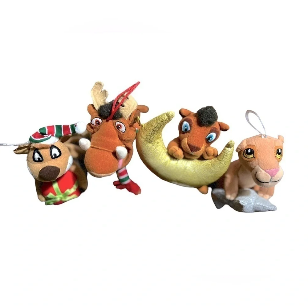 Disney Exclusive VINTAGE SET, CHRISTMAS ORNAMENTS SIMBA NAYLA TIMBON & PUUMBA